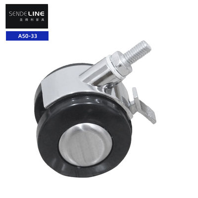 سعر جيد كرسي مكتب 2 بوصة كاستر بلاستيكية مكهربة الفرامل ودون وظيفة الفرامل الخيوط / بطاقة اختبار إدراج الانترنت