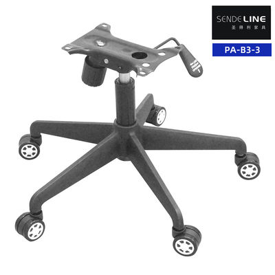 سعر جيد قاعدة الكرسي المدور من النايلون الأسود مع عجلات ارتفاع قابل للتعديل الانترنت